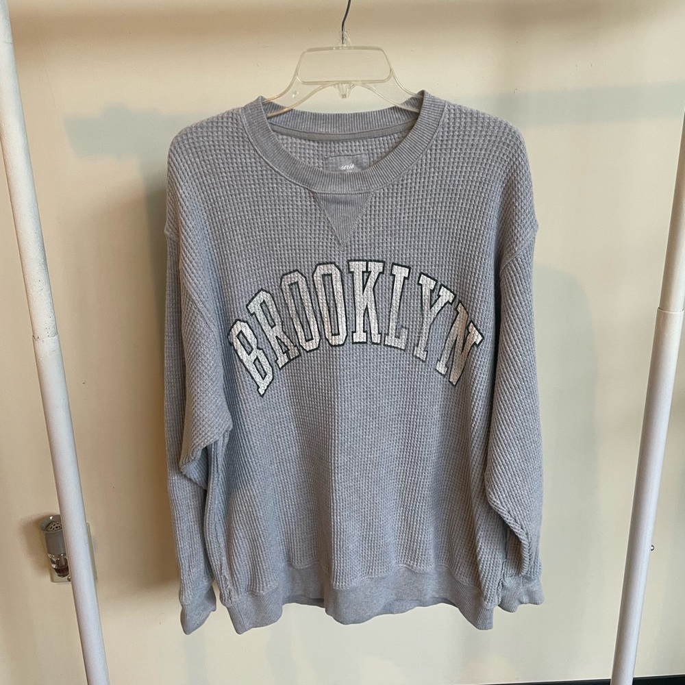Aerie waffle knit “Brooklyn” sweatshirt